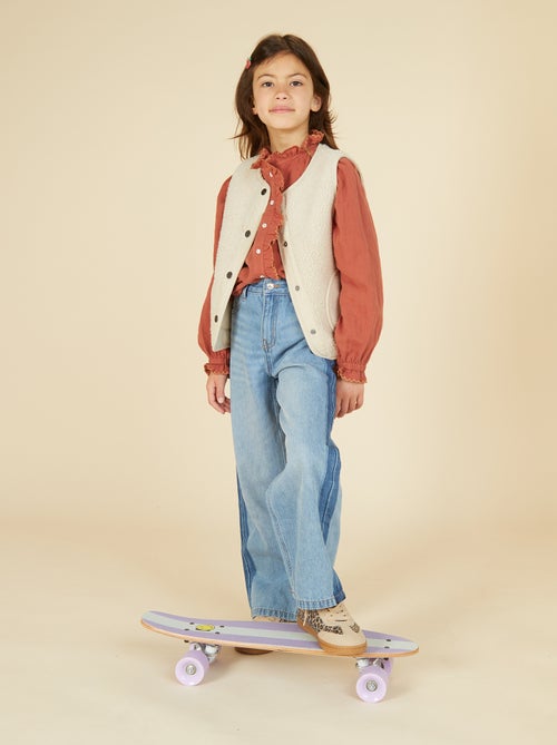 Veste effet moutonnée sans manches - Kiabi