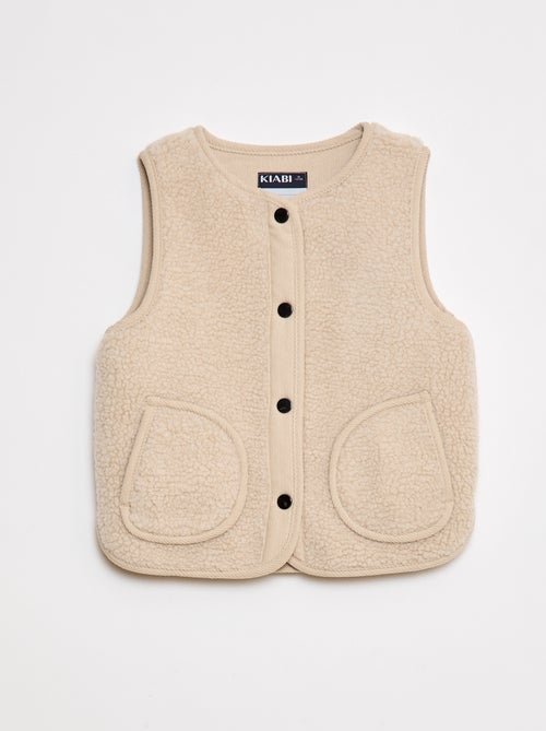 Veste effet moutonnée sans manches - Kiabi