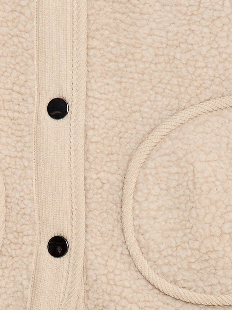 Veste effet moutonnée sans manches Beige - Kiabi