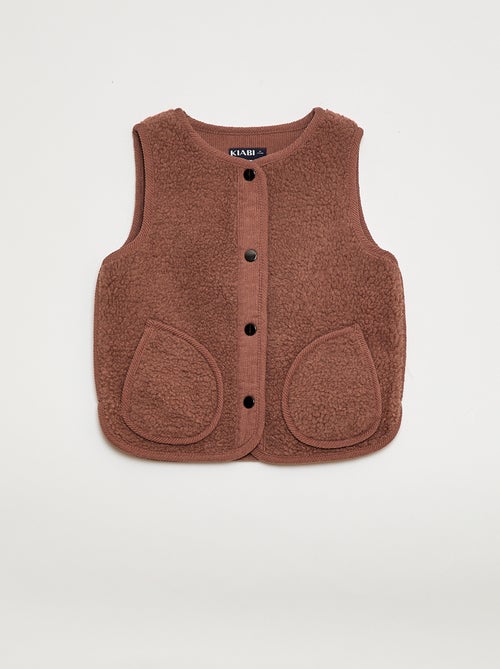 Veste effet moutonnée sans manches - Kiabi
