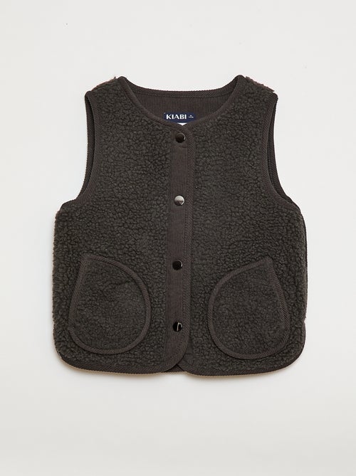 Veste effet moutonnée sans manches - Kiabi