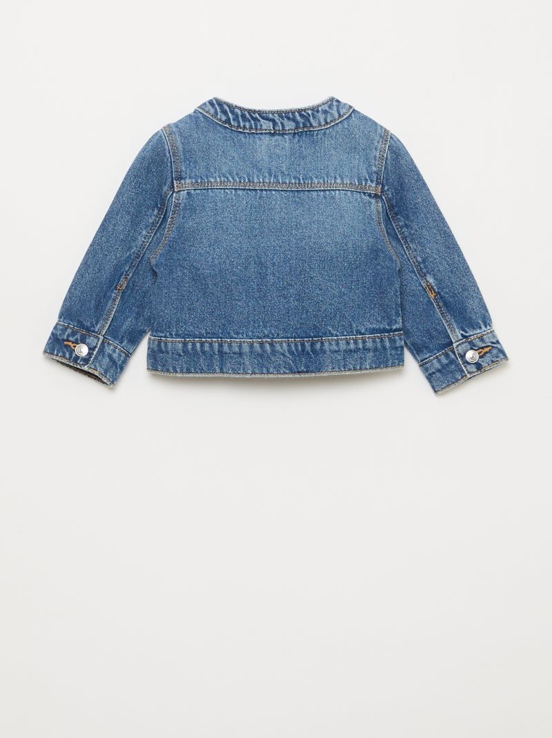 Veste en denim à col rond Bleu - Kiabi