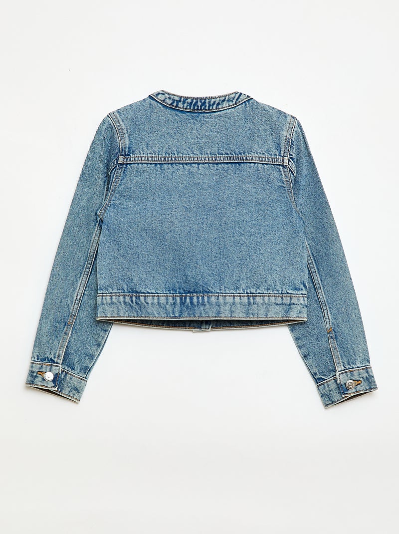 Veste en denim à col rond Bleu - Kiabi