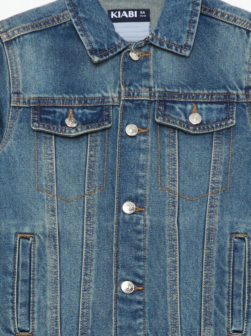 Veste en denim avec ouverture boutonnée Bleu - Kiabi