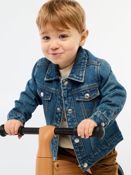 Veste en denim avec ouverture pressionnée - Kiabi