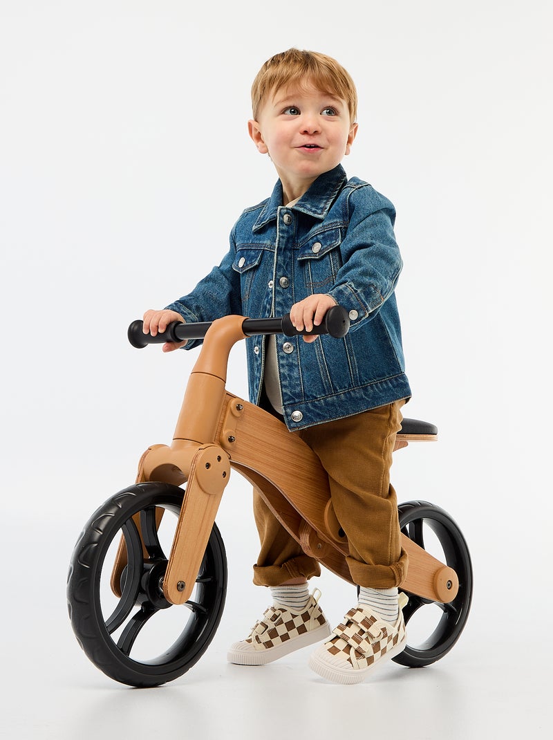 Veste en denim avec ouverture pressionnée Bleu - Kiabi