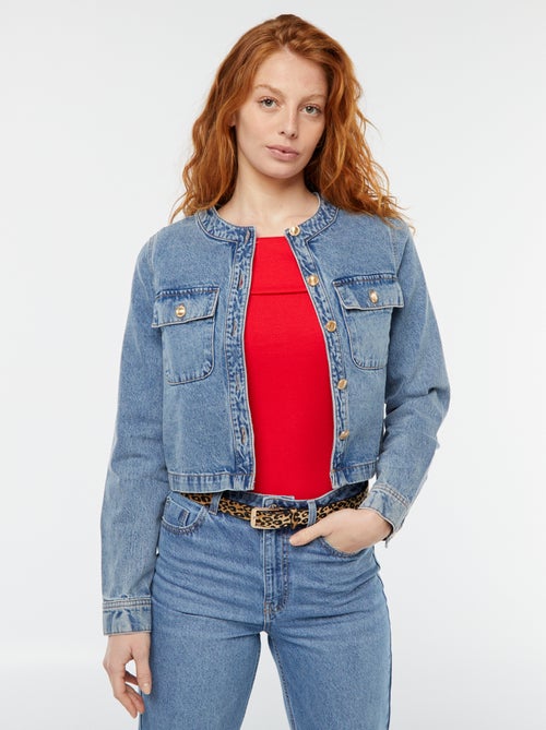 Veste en denim avec poches - Kiabi