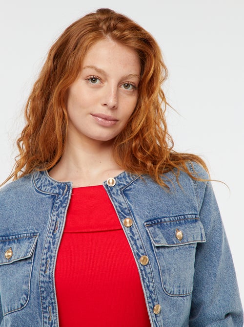 Veste en denim avec poches - Kiabi