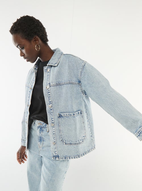 Veste en jean à poches plaquées - Kiabi