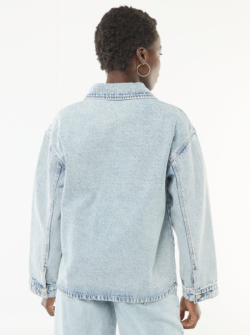 Veste en jean à poches plaquées Bleu - Kiabi