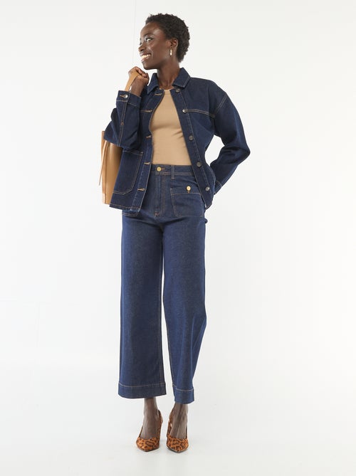 Veste en jean à poches plaquées - Kiabi