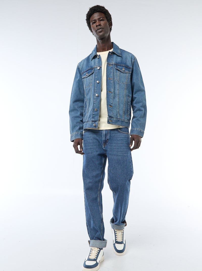 Veste en jean avec poches poitrine Bleu - Kiabi