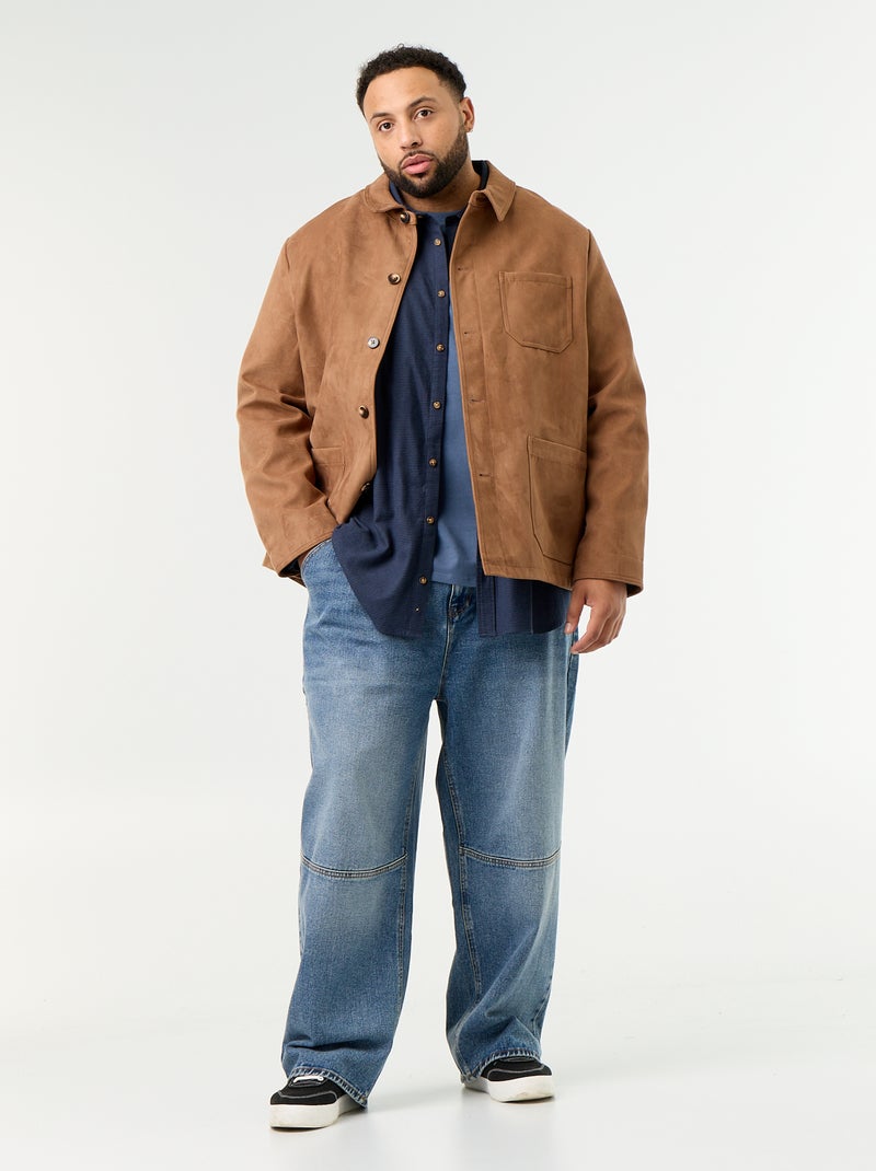 Veste en suédine avec poches plaquées Marron - Kiabi