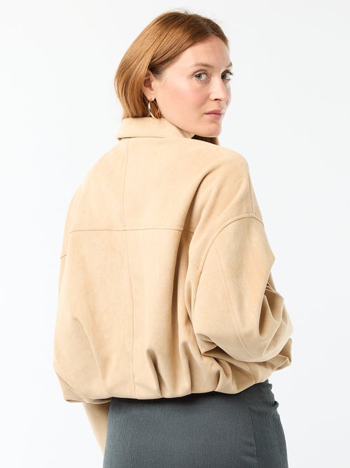 Veste en suédine unie - Kiabi