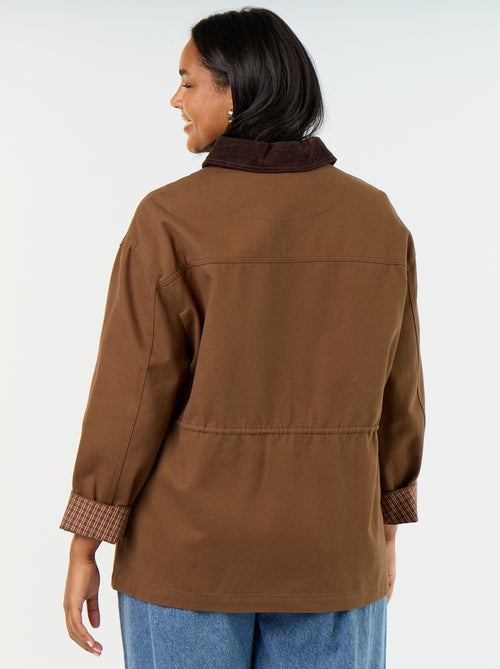 Veste en twill avec col en velours - Kiabi