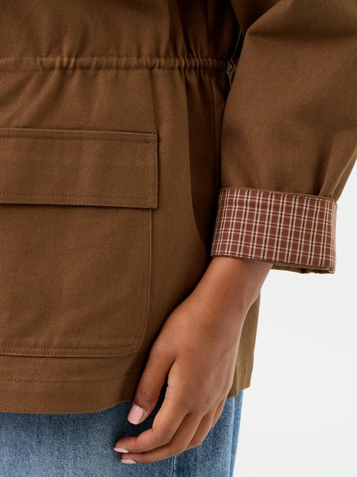 Veste en twill avec col en velours - Kiabi