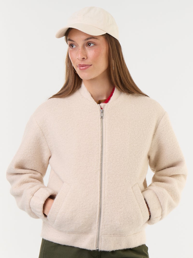 Veste esprit lainage Beige - Kiabi