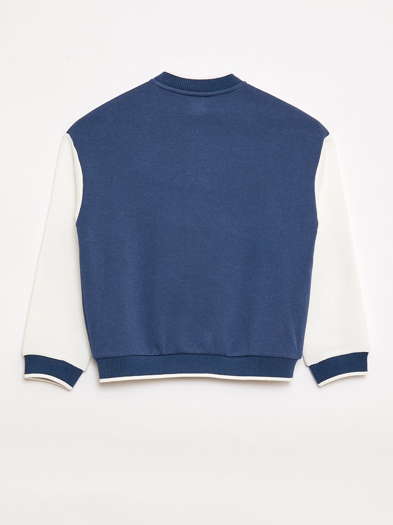 Veste esprit universitaire à manches longues Bleu - Kiabi