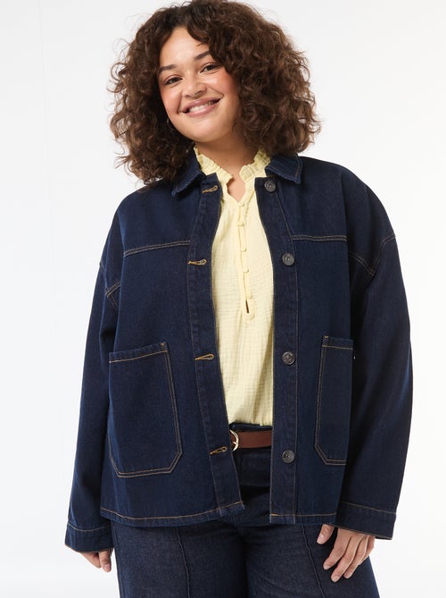 Veste longue en jean - Kiabi