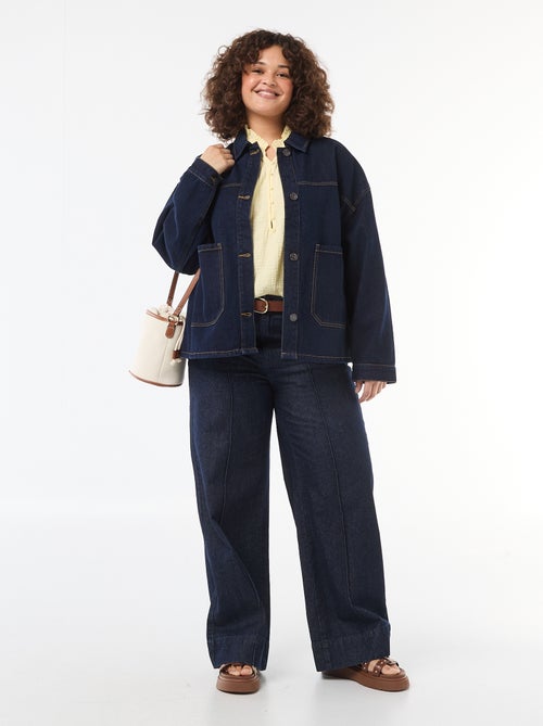 Veste longue en jean - Kiabi