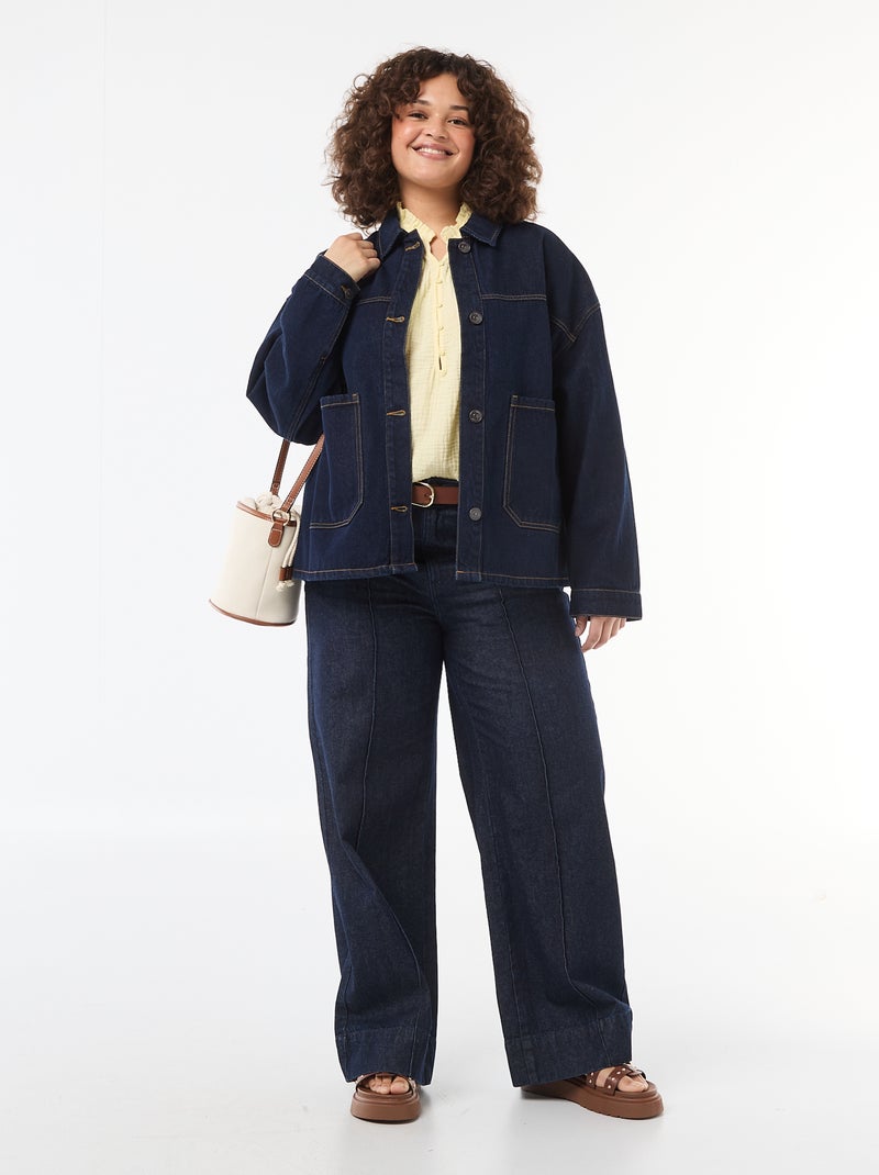 Veste longue en jean Bleu - Kiabi