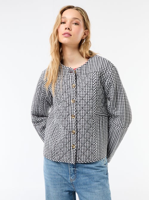 Veste matelassée à carreaux - Kiabi