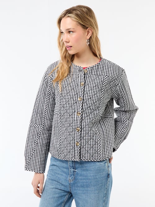 Veste matelassée à carreaux - Kiabi