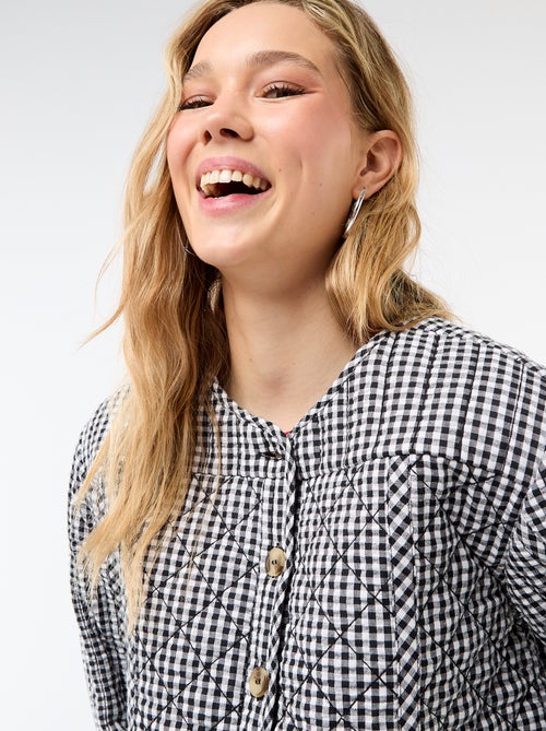 Veste matelassée à carreaux - Kiabi