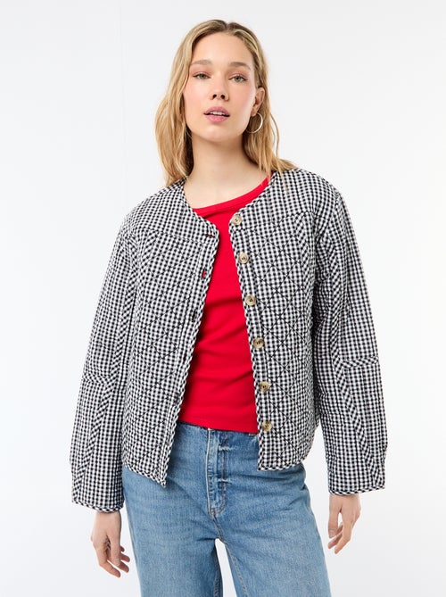 Veste matelassée à carreaux - Kiabi