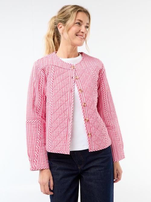 Veste matelassée à carreaux - Kiabi