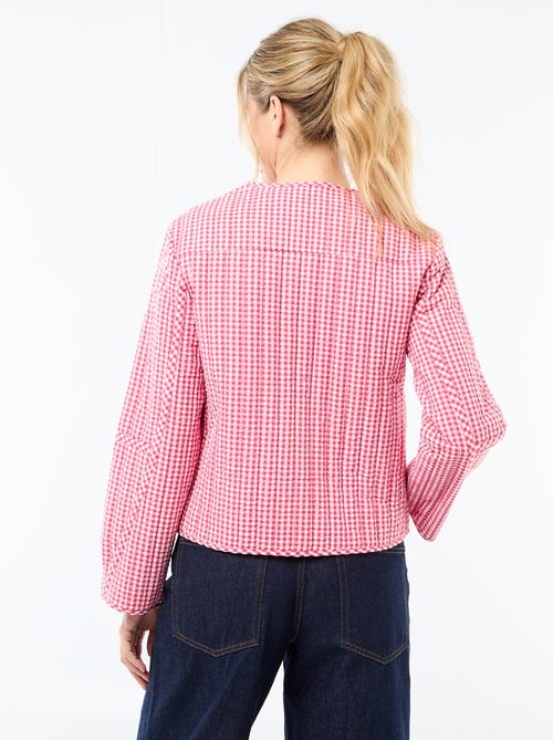 Veste matelassée à carreaux - Kiabi