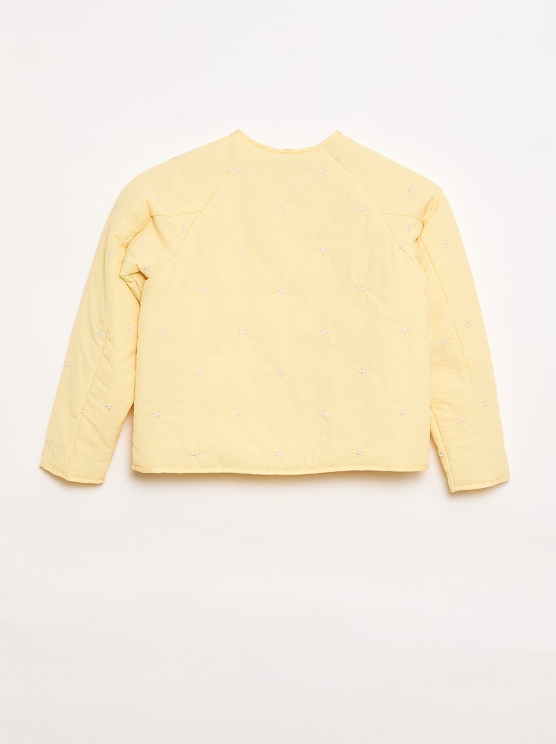 Veste matelassée avec motif brodé Jaune - Kiabi