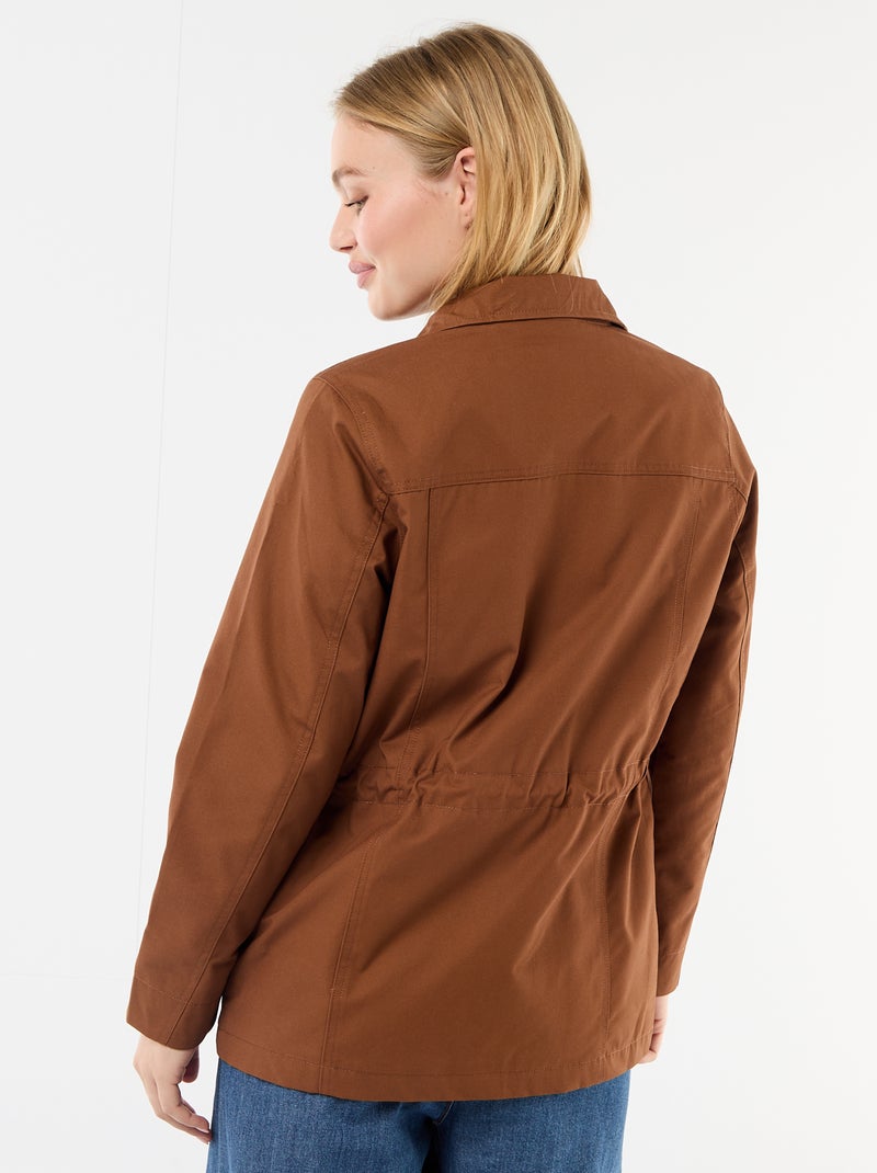 Veste saharienne à pressions devant Marron - Kiabi