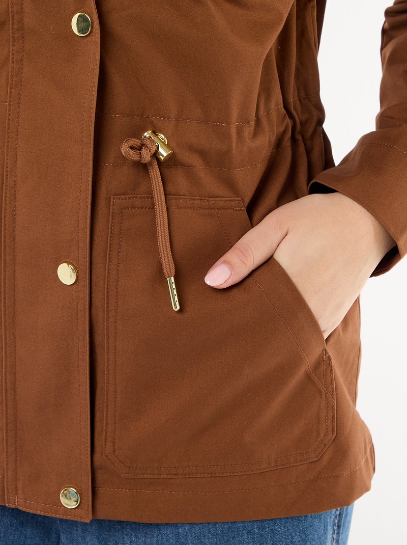 Veste saharienne à pressions devant Marron - Kiabi