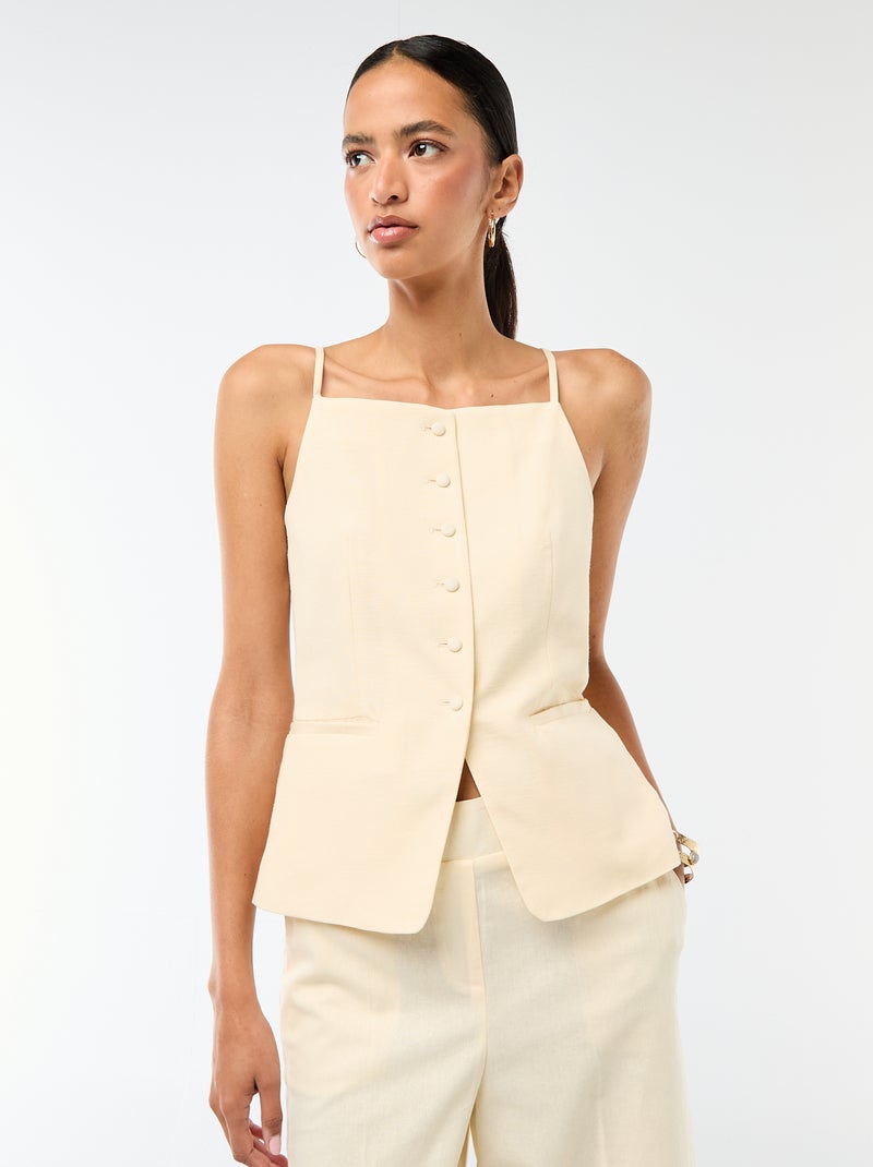 Veste sans manches à bretelles Beige - Kiabi