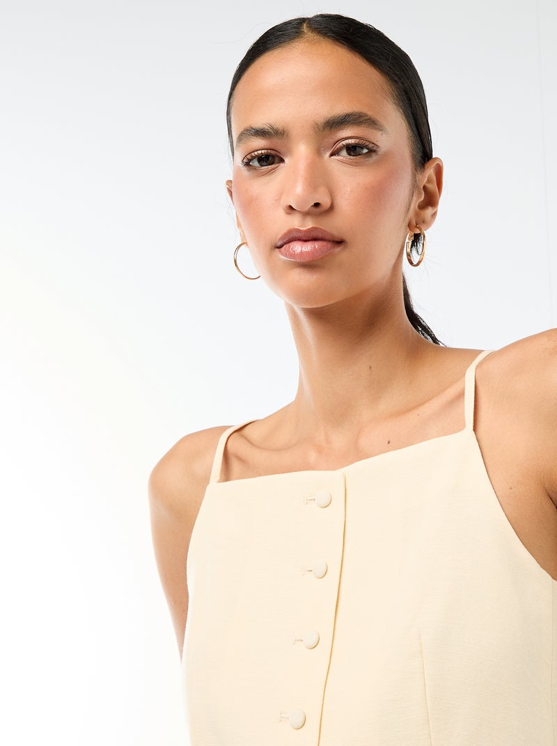 Veste sans manches à bretelles Beige - Kiabi