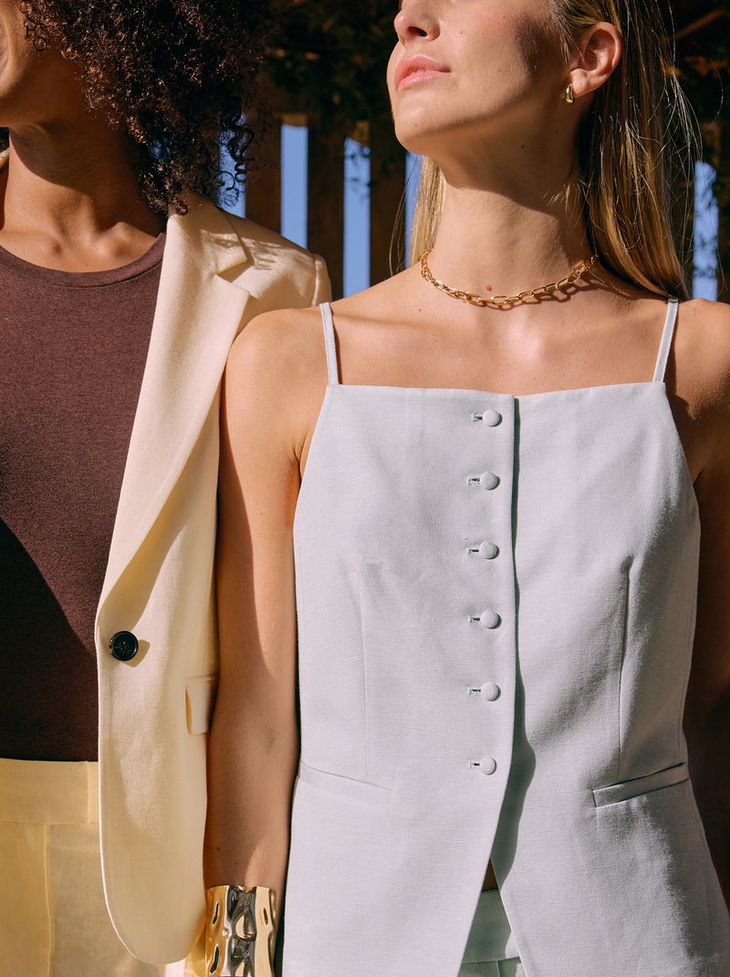 Veste sans manches à bretelles Bleu - Kiabi