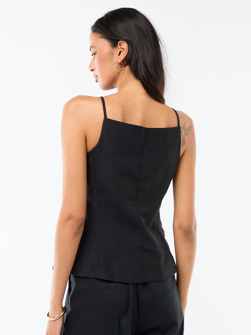 Veste sans manches à bretelles Noir - Kiabi