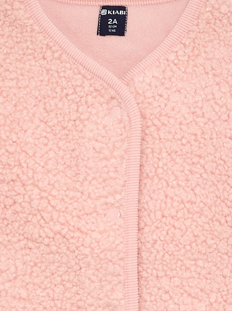 Veste sans manches effet moutonné Rose - Kiabi