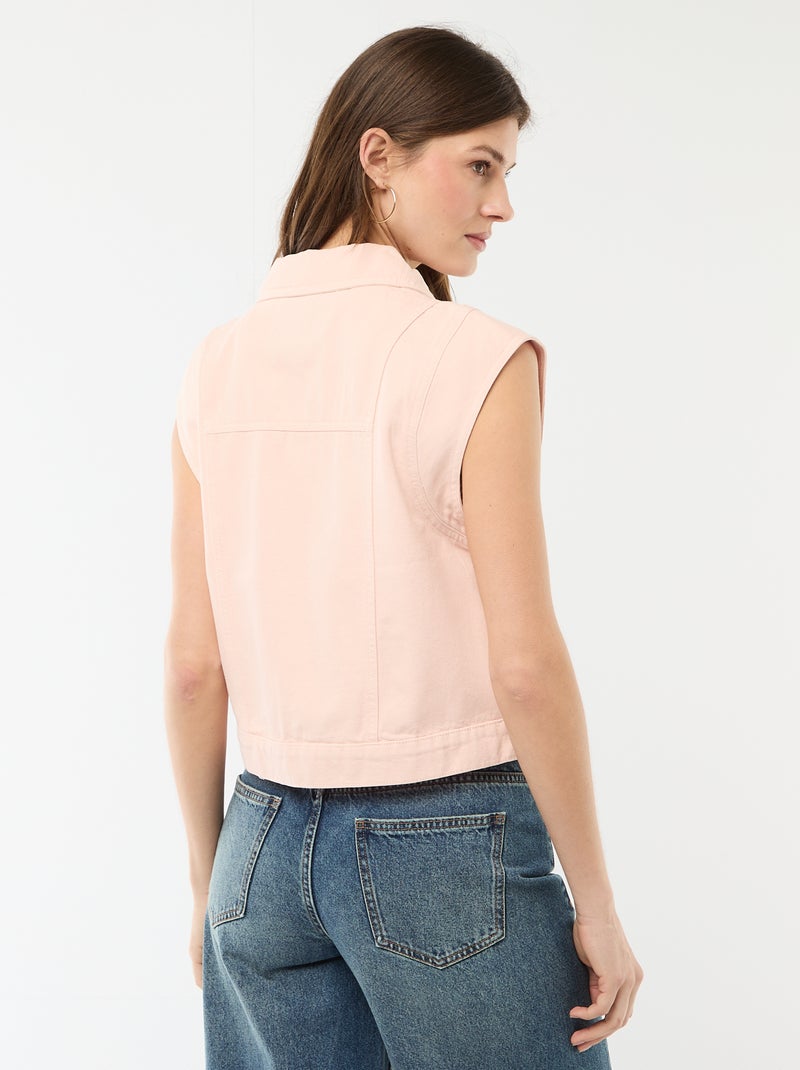 Veste sans manches imprimé vache unie Rose - Kiabi
