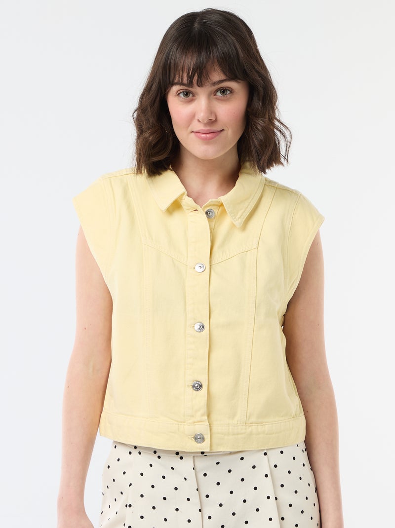 Veste sans manches unie Jaune - Kiabi
