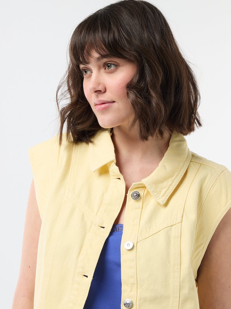 Veste sans manches unie Jaune - Kiabi