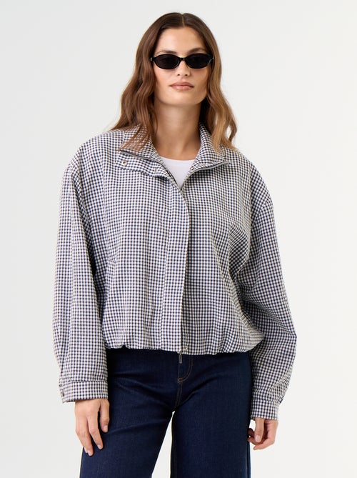 Veste style bombers à carreaux - Kiabi