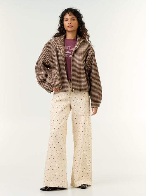 Veste style style bombers à carreaux - Kiabi