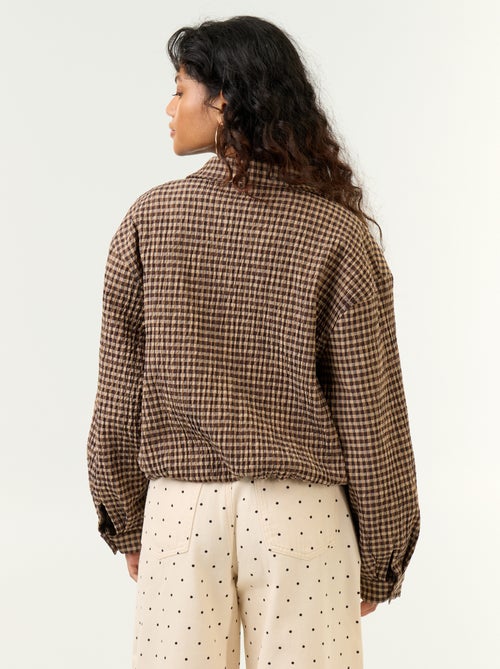 Veste style style bombers à carreaux - Kiabi
