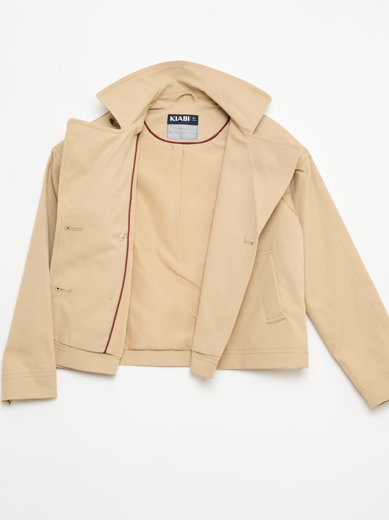 Veste style trench col tailleur Beige - Kiabi