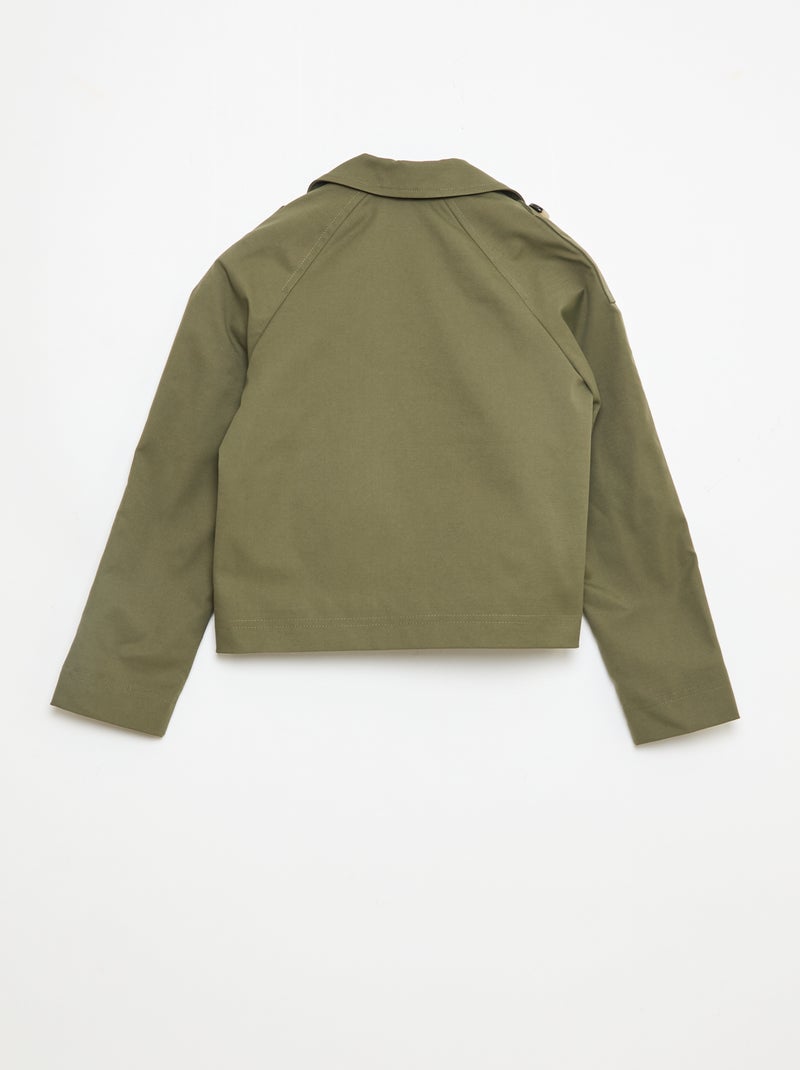 Veste style trench col tailleur Kaki - Kiabi