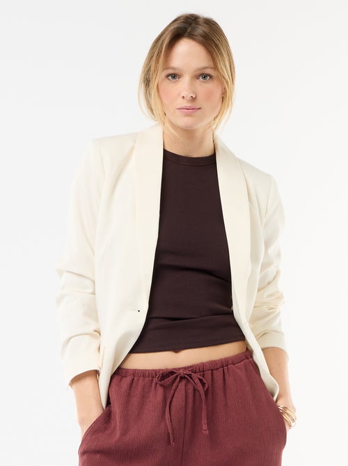 Veste tailleur avec col châle - Kiabi