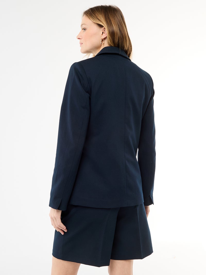 Veste tailleur avec col châle Bleu - Kiabi