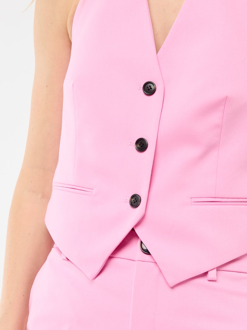 Veste unie sans manches avec dos ouvert Rose - Kiabi
